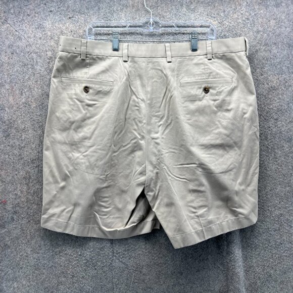 Brooks Brothers Shorts Mens 40 Beige Advance Chino Pleated Trouser Canvas - Picture 2 of 10